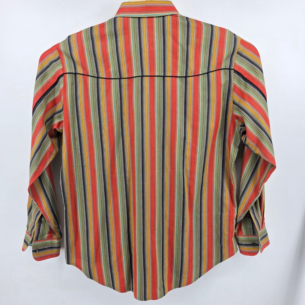 Robert Graham Button Down Shirt Mens L Heritage Cotton Striped Western Multi - Picture 2 of 8